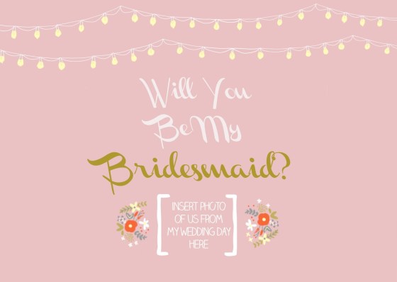 will you be my bridesmaid